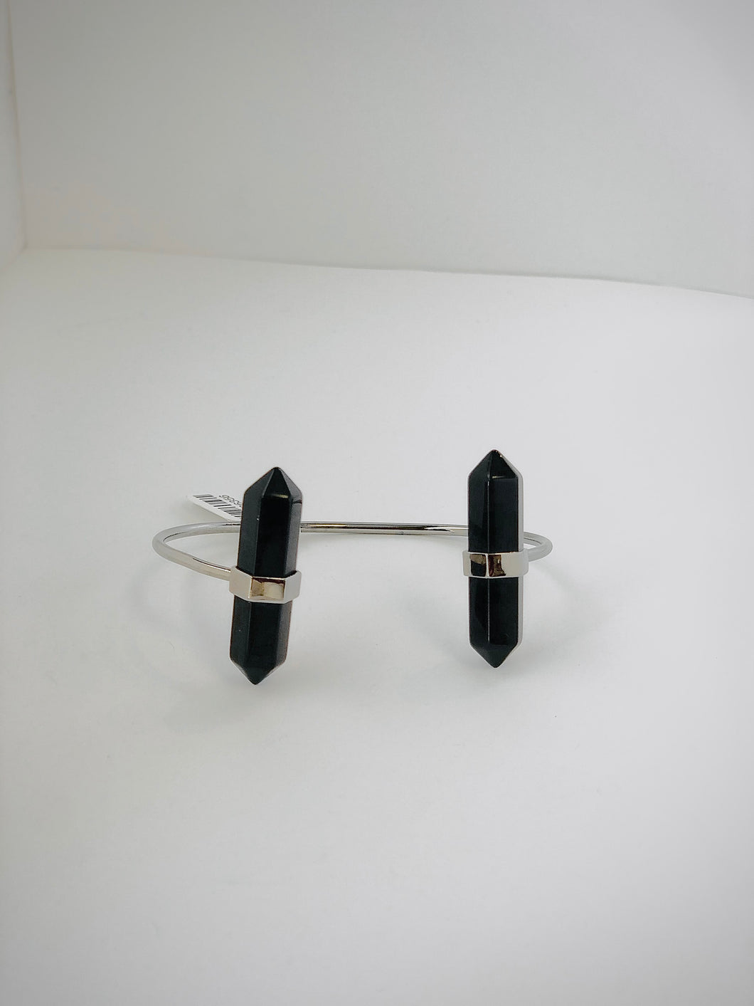 Black Obsidian Point Gunmetal Bracelet or Small Arm Band