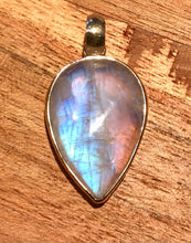 Load image into Gallery viewer, Rainbow Moonstone Teardrop Pendant With Sterling Silver (C)
