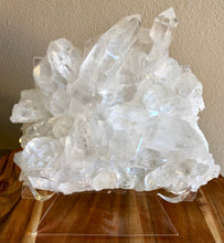 Load image into Gallery viewer, Clear Quartz Cluster On Acrylic Stand
