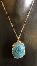 Load image into Gallery viewer, Aqua Blue Solar Quartz Necklace 14K (Gold Chain Included)
