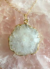 Load image into Gallery viewer, White Solar Quartz Necklace 14K Gold Chain Included
