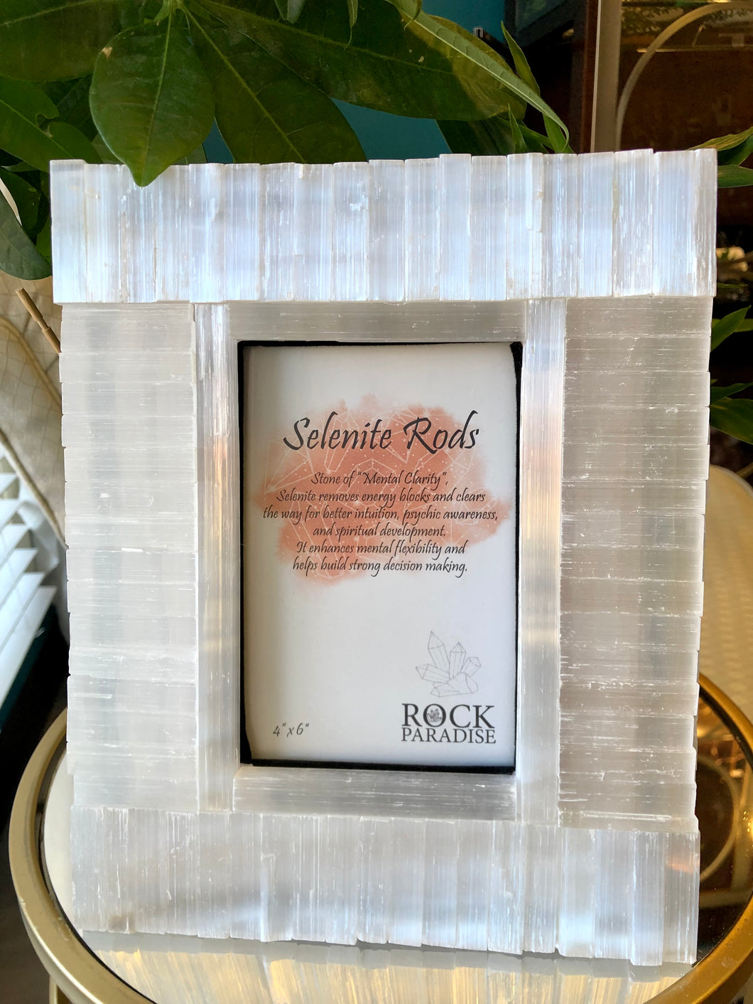Selenite Rods Crystal Picture Frame