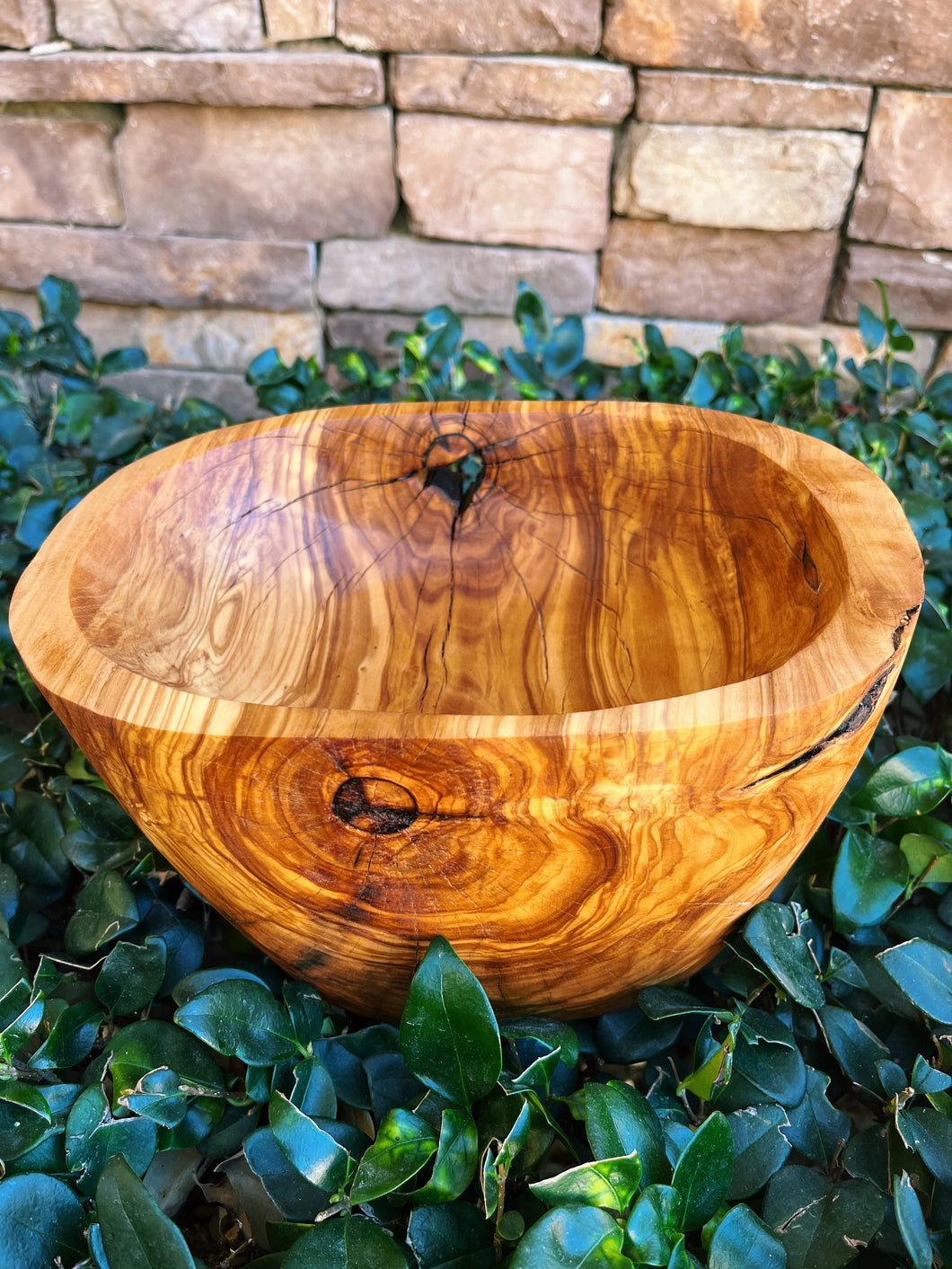 Hand Carved Oak Wooden Bowl 3