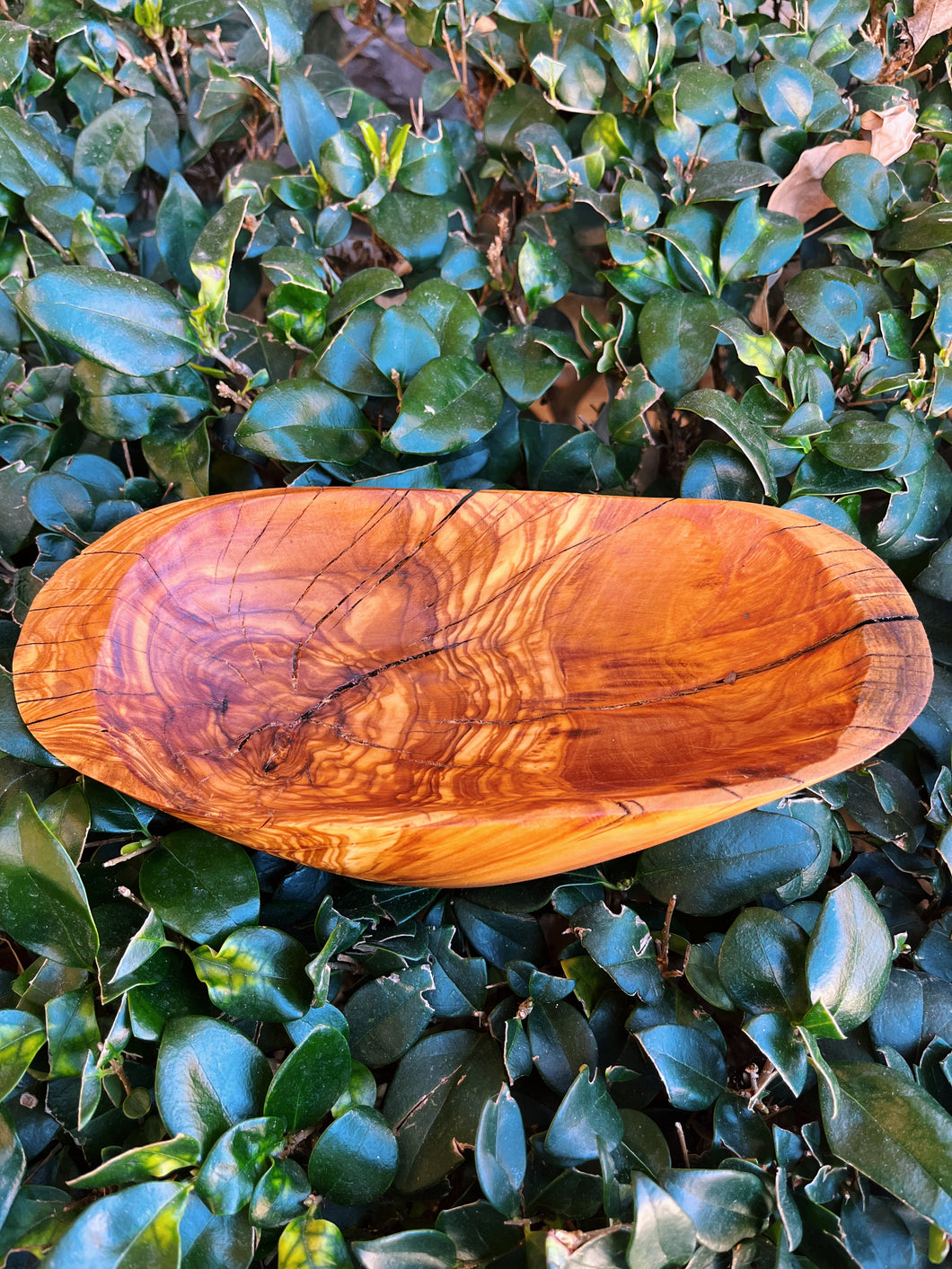 Hand Carved Oak Wooden Bowl Small