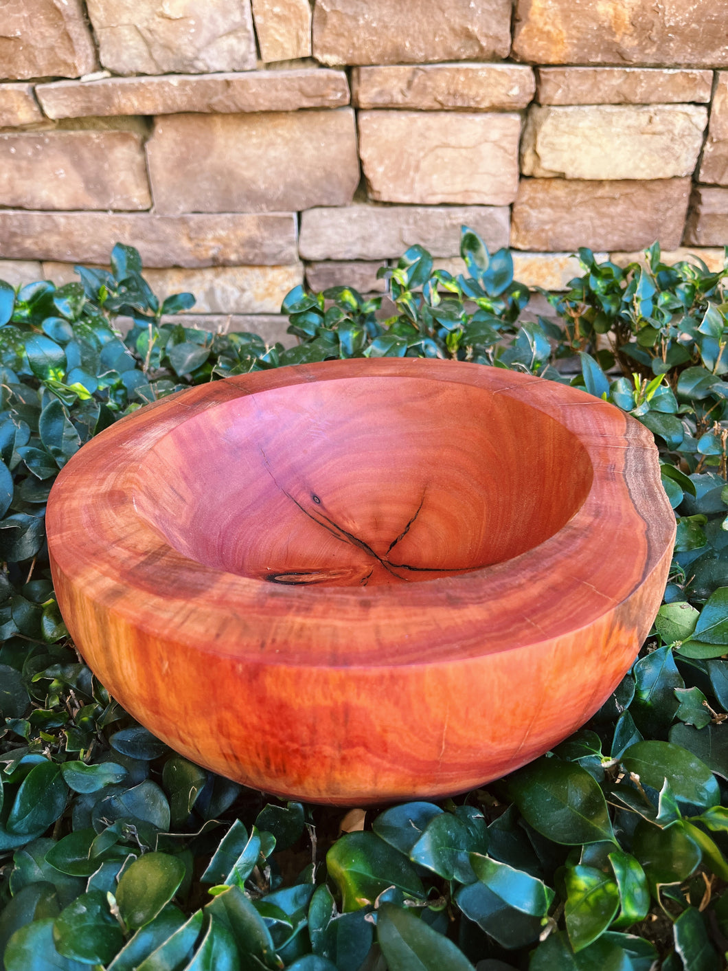 Hand Carved Circular Olive Wooden Bowl
