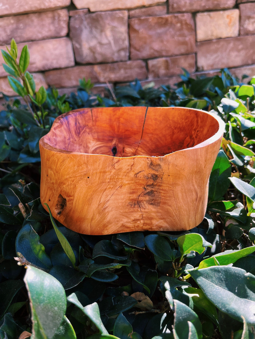 Small Hand Carved Oak Wooden Bowl