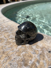 Load image into Gallery viewer, Pyrite + Molybdenite Skull P2-48
