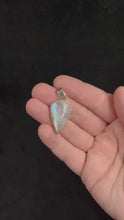 Load and play video in Gallery viewer, Rainbow Moonstone Teardrop Pendant With Sterling Silver
