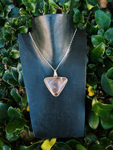 Load image into Gallery viewer, Rose Quartz Triangle Pendant in 925 Sterling Silver
