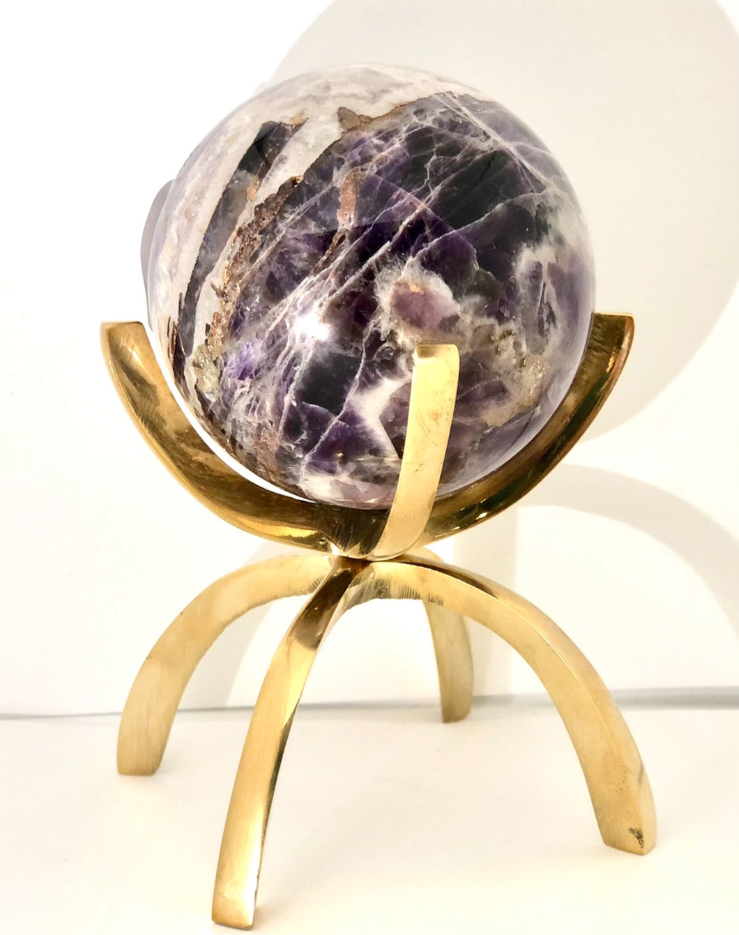 Chevron Amethyst Sphere With Stand