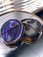 Load image into Gallery viewer, Agate Coasters With 24k Gold Electroplated Edges
