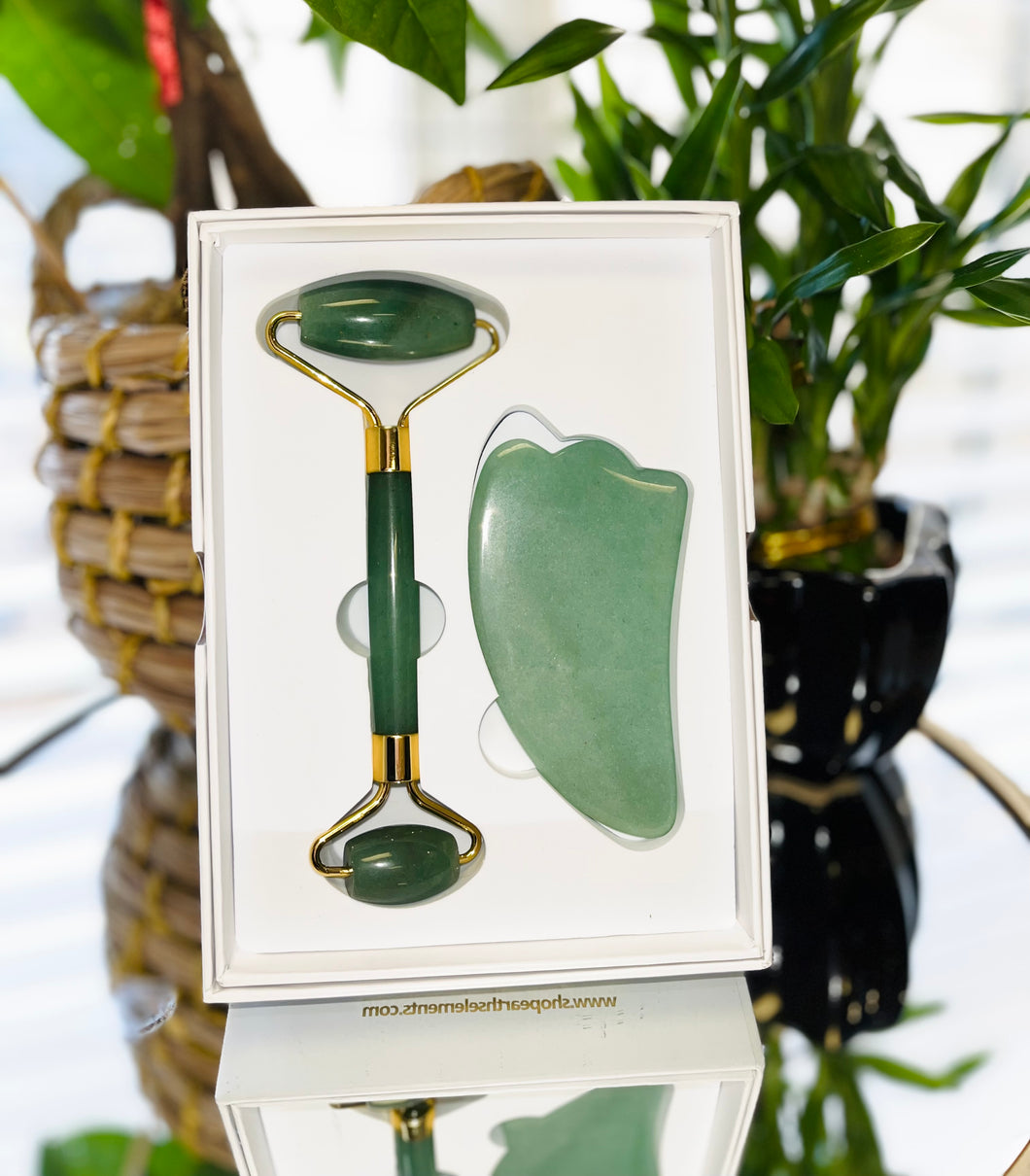 Aventurine Gua Sha and Roller Set