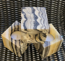 Load image into Gallery viewer, Zebra Phantom Calcite Candle Holder
